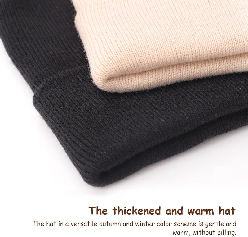 DRESHOW BQUBO 2 Pack Toddler Beanie Hats Baby Winter Hat Soft Baby Beanie Hat Children Knit Warm Cap Kids Hat for Boys Girls - Image 5